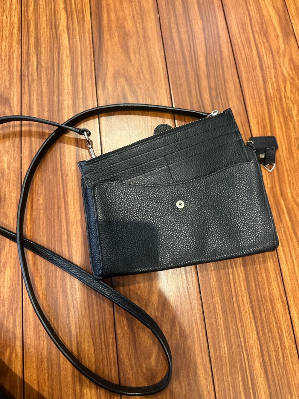 Coach Black Crossbody Wallet Purse - Classic Leather Look - Picture 3 of 10